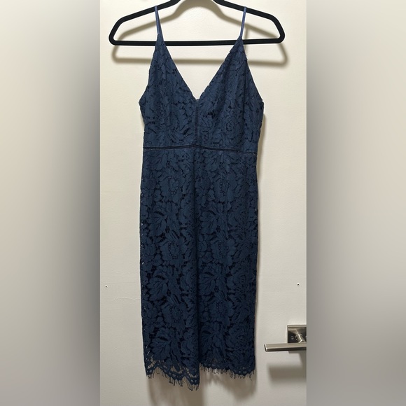 ASTR The Label Womens Blue Lace Spaghetti Strap Dress Size small - Picture 1 of 5